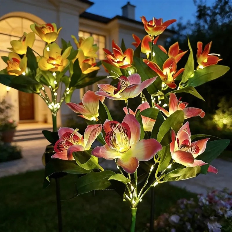 Landscape Spike Light - Orkide Zemin LED Işık Yapay Çiçek