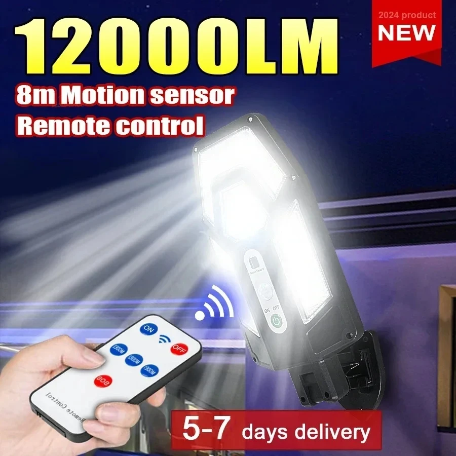 Xl Outdoor Lighting - 12000LM Güçlü Güneş Enerjili Duvar Lambası,