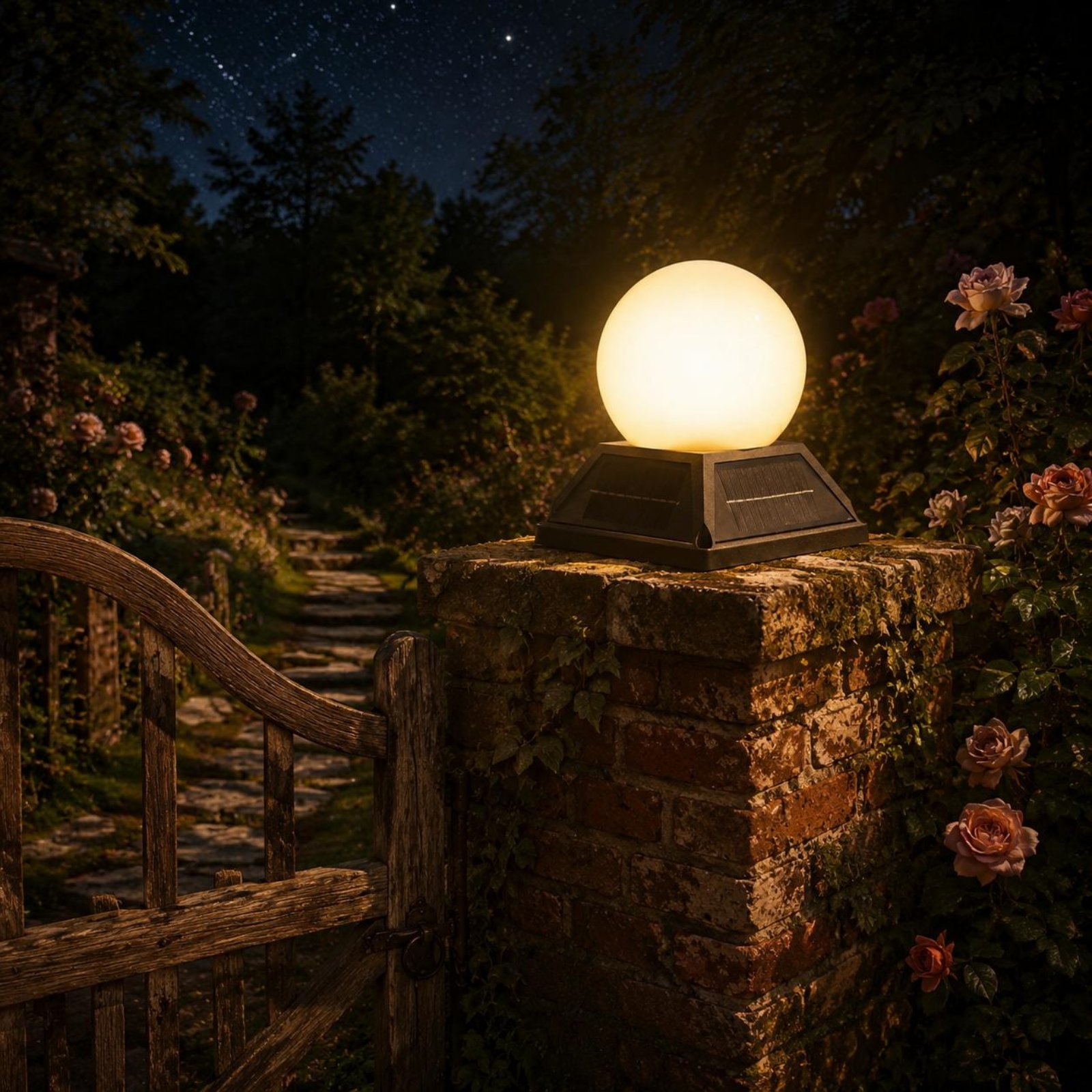 Outdoor Lighting Globes - Güneş Enerjili Direk Başlığı Lambası Kablosuz