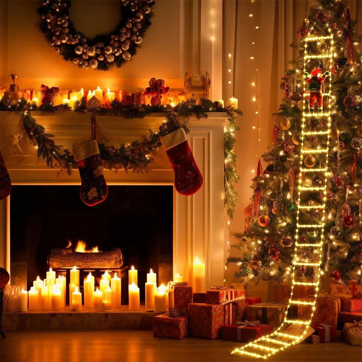 Noel baba ev için LED merdiven - Outdoor Lighting Led Strip incelemesi ve fiyatı