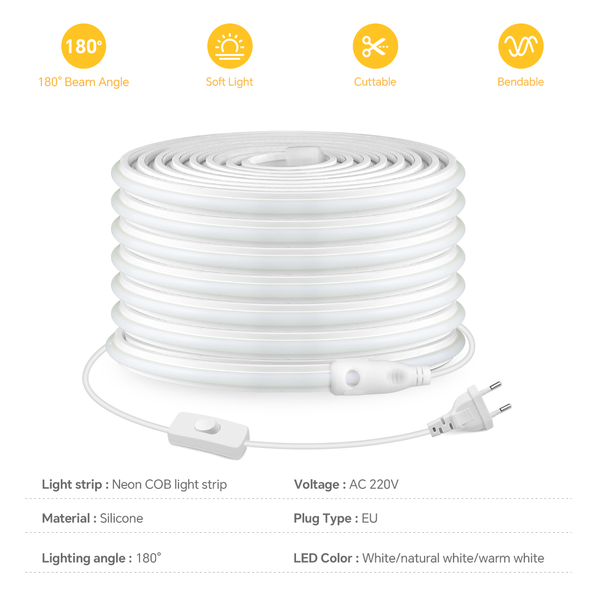 220V COB Led Şerit Yüksek Yoğu - Outdoor Lighting Led Strip incelemesi ve fiyatı