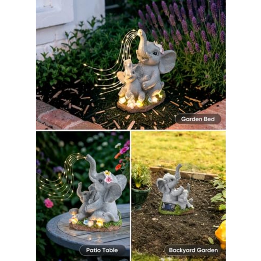 Solar-Elefant-Bahçe-Dekor-Heyk - Outdoor Lighting For Patio incelemesi ve fiyatı