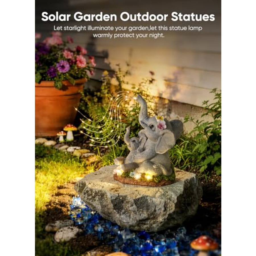 Solar-Elefant-Bahçe-Dekor-Heyk - Outdoor Lighting For Patio incelemesi ve fiyatı