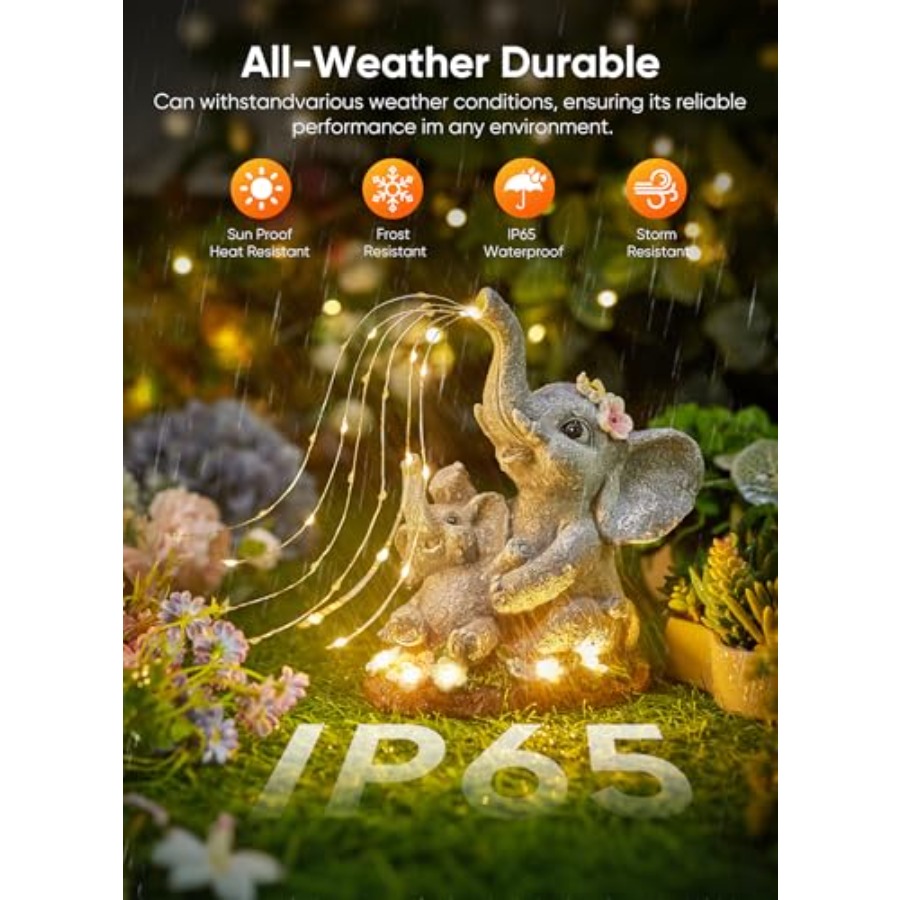 Solar-Elefant-Bahçe-Dekor-Heyk - Outdoor Lighting For Patio incelemesi ve fiyatı