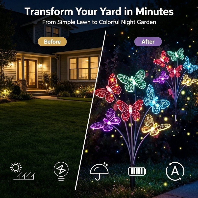 Güneş Enerjili Kelebek Lambala - Outdoor Lighting For Patio incelemesi ve fiyatı