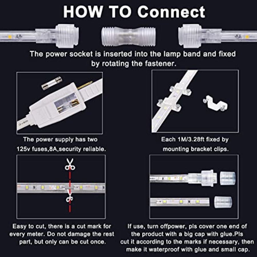 110V 2 Telli Led Şerit Işıklar - Outdoor Lighting Led Strip incelemesi ve fiyatı
