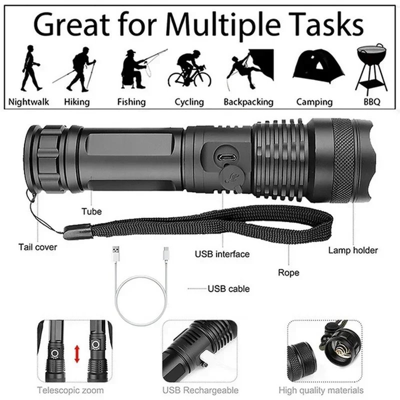Yüksek Güçlü XHP70 Led El Fene - Outdoor Lighting Permanent incelemesi ve fiyatı